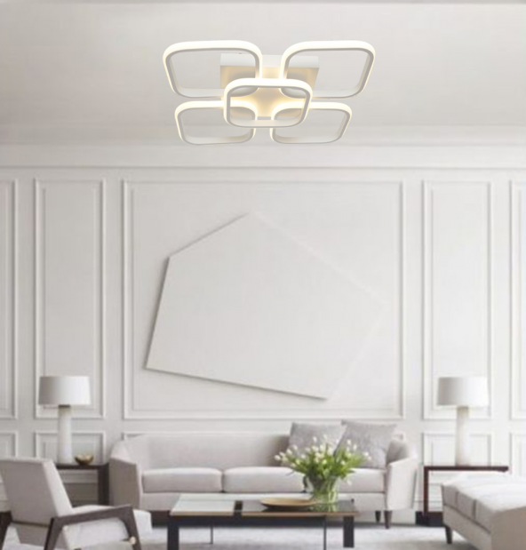 TT Aydınlatma TT302-4+1-BY Kare Tt Aydınlatma Mat Beyaz 5 Li LED Avize - 2