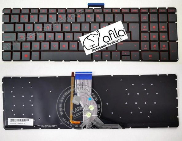 Hp 15-AB, 15-AK, 15-AX Serisi Notebook Klavyesi (Kırmızı - Siyah TR) - IŞIKLI - 2