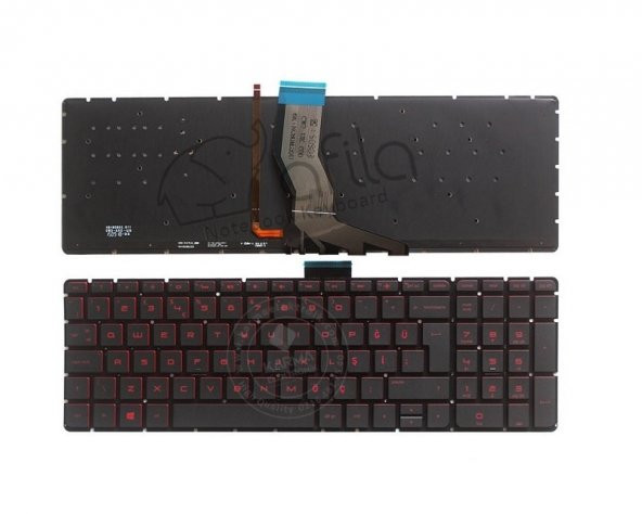Hp 15-AB, 15-AK, 15-AX Serisi Notebook Klavyesi (Kırmızı - Siyah TR) - IŞIKLI - 3