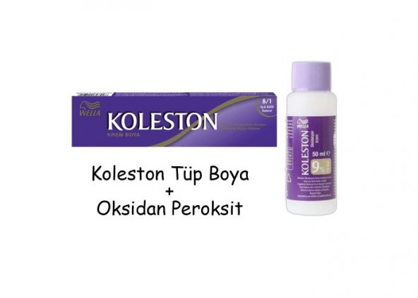 Koleston Tüp Boya 50 ml - 8.0 Açık Kumral + 30 Vol Oksidan Peroksit