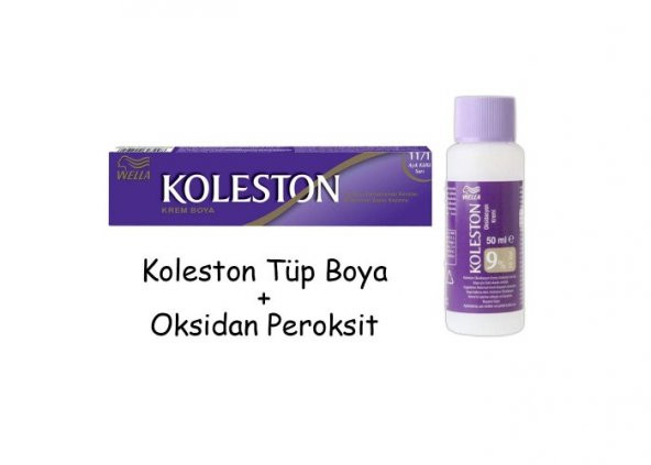 Koleston Tüp Boya 50 ml - 11.1 Açık Küllü Sarı + 30 Vol Oksidan Peroksit