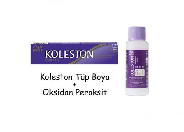 Koleston Tüp Boya 50 ml - 5.37 Kışkırtıcı Kahve + 20 Vol Oksidan Peroksit