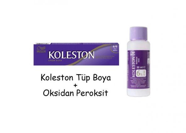 Koleston Tüp Boya 50 ml - 6.0 Koyu Kumral + 20 Vol Oksidan Peroksit