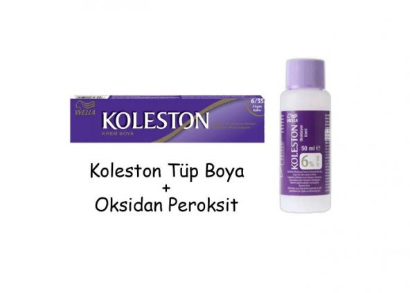 Koleston Tüp Boya 50 ml - 6.35 Elegant Kahve + 20 Vol Oksidan Peroksit