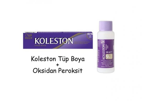 Koleston Tüp Boya 50 ml - 66.46 Aşk Alevi + 30 Vol Oksidan Peroksit