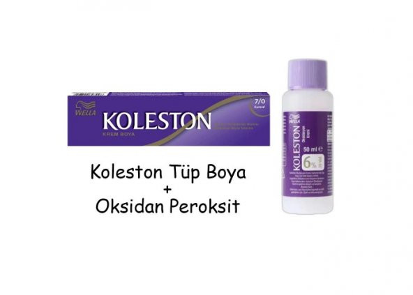 Koleston Tüp Boya 50 ml - 7.0 Kumral + 20 Vol Oksidan Peroksit