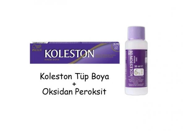 Koleston Tüp Boya 50 ml - 7.77 Işıltılı Kahve + 20 Vol Oksidan Peroksit - 1