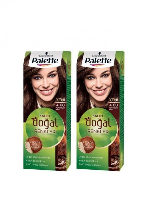 Palette Kalıcı Doğal Renkler Set Boya 4-60 Altın Kahve 2 Adet