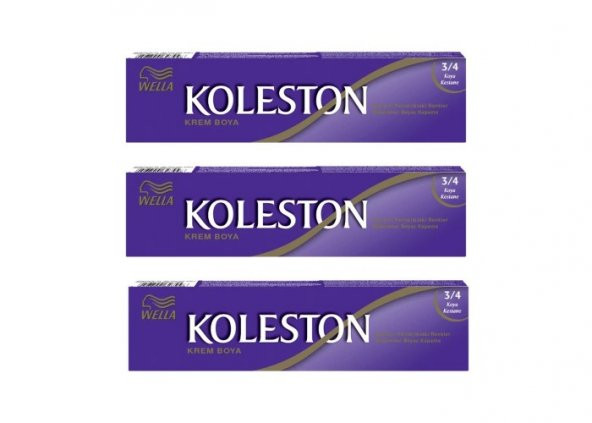 Koleston Tüp Boya 50 ml - 3.4 Koyu Kestane 3 Adet
