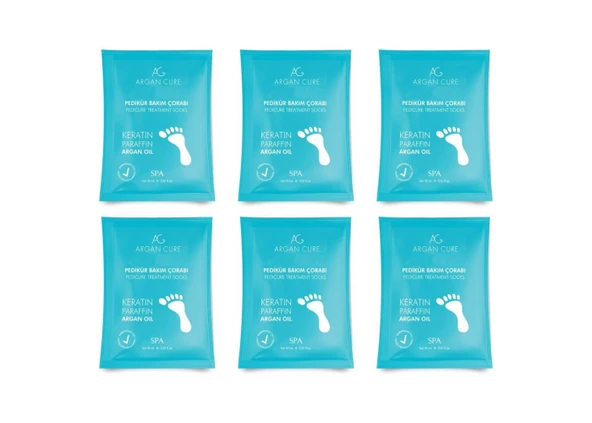 Argan Cure Kremli Pedikür Bakım Çorabı 6 Çift - 4