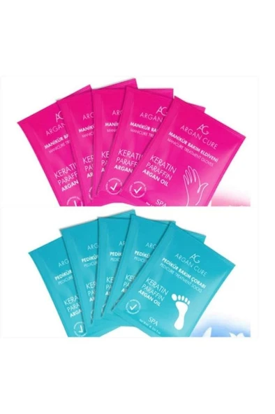 Argan Cure Manikür Kremli Bakım Eldiveni X5 Pedikür Kremli Bakım Çorabı X5 (10'lu Avantaj Paketi) - 2