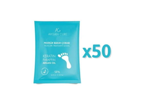 Argan Cure Kremli Pedikür Bakım Çorabı 50 Çift (1 Koli) ürün görseli 1