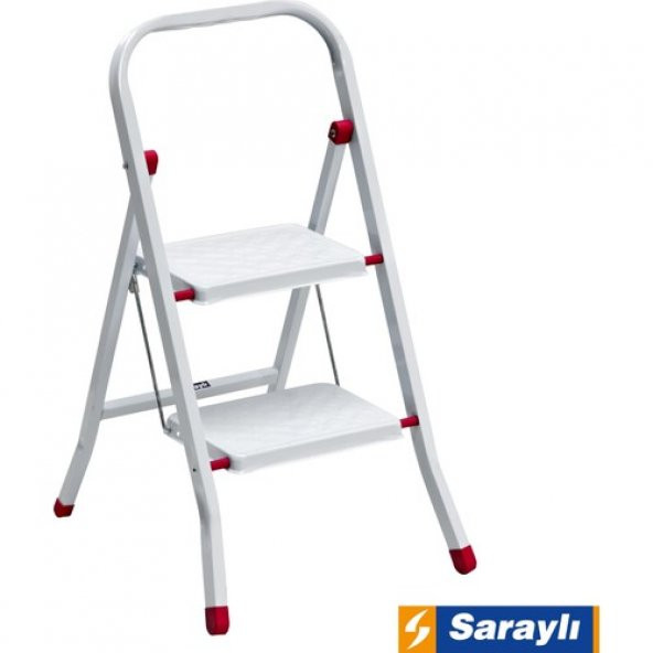 SARAYLI 2Lİ PRATİK METAL MERDİVEN BEYAZ