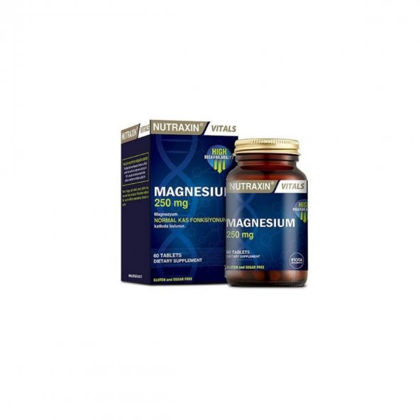 Magnesium Citrate 250 mg Takviye Edici Gıda 60 Tablet