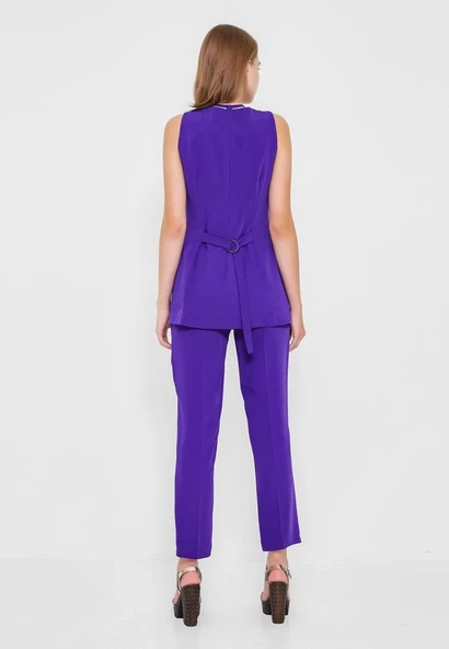 Modatalika Kadın Kolsuz Düğmeli İkili Takım - Resim 4