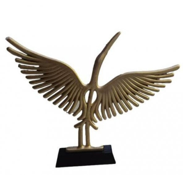 Crearthome Alüminyum Döküm Turna Obje Gold 50x39 cm ÖD-1-A