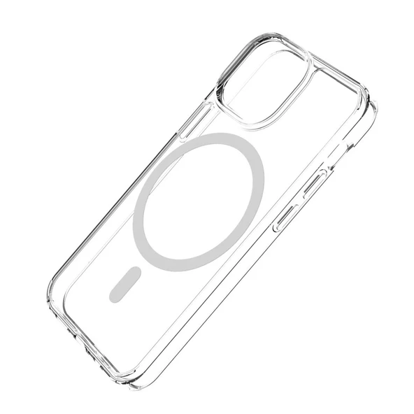 iPhone 14 Pro Max Kılıf Magsafe Özellikli Şeffaf Silikon Kapak - 12