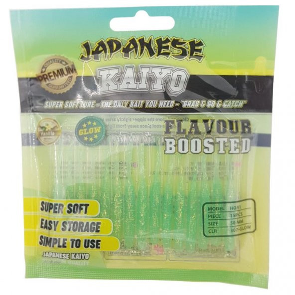 Japanese Kaiyo 5cm Silikon LRF Suni Yem Vanilya Aromalı Fosforlu