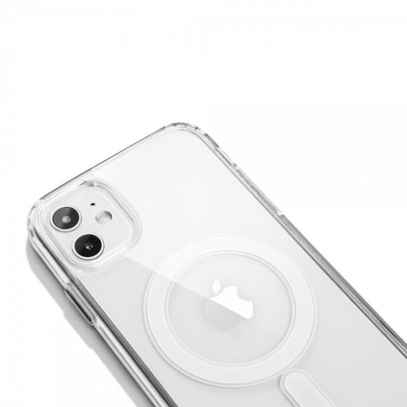iPhone 11 Kılıf Magsafe Özellikli Şeffaf Silikon Kapak - 6