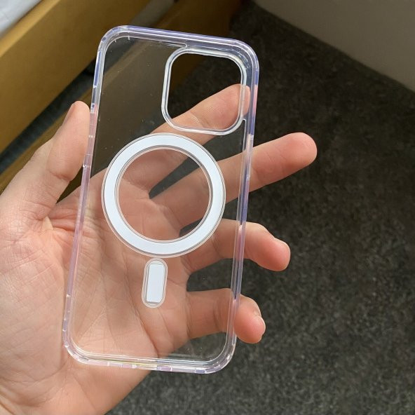 iPhone 11 Kılıf Magsafe Özellikli Şeffaf Silikon Kapak - 12