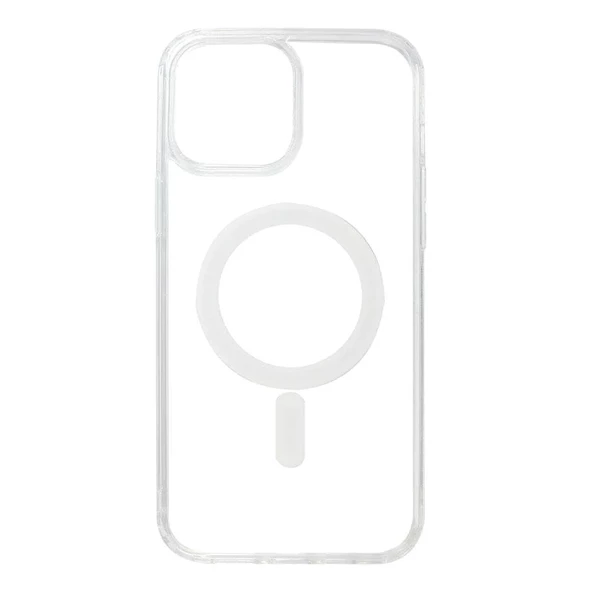 iPhone 14 Pro Max Kılıf Magsafe Özellikli Şeffaf Silikon Kapak - 9