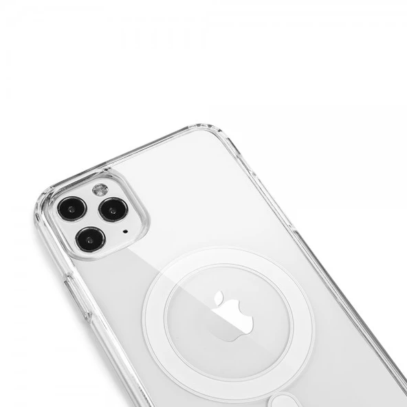 iPhone 14 Pro Max Kılıf Magsafe Özellikli Şeffaf Silikon Kapak - 5