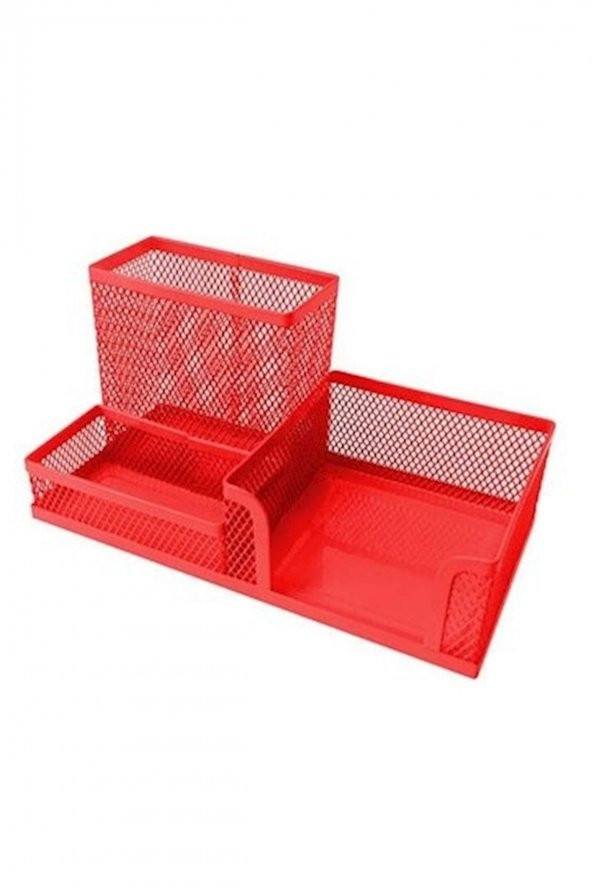 Gıpta Metal Masa Setı - 3 Gozlu Organızer Kırmızı