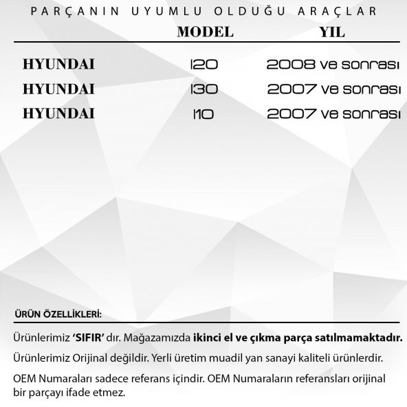 Hyundai I30,I20,I10  için Ayna Dişlisi - 2