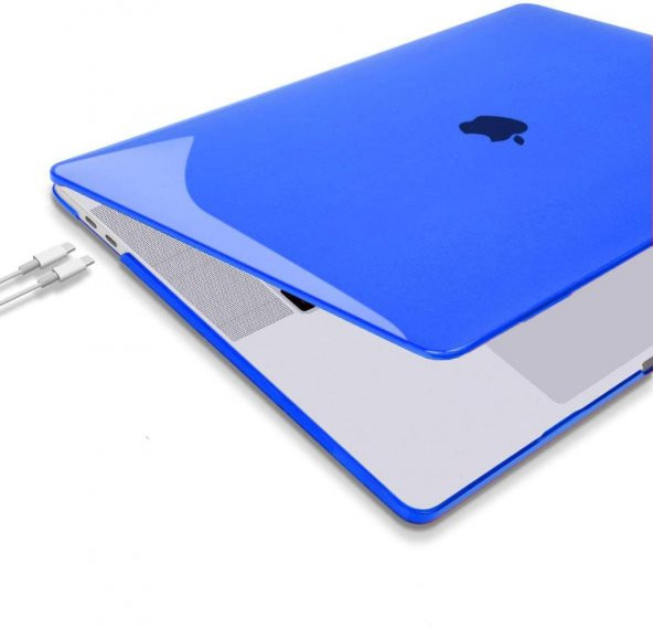 Apple 13" Macbook Pro M2 A2686 Kristal Lacivert Kılıf Koruyucu + Ekran Filmi