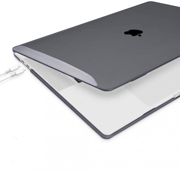 Apple 13" Macbook Pro M2 A2686 Kristal Gri Kılıf Koruyucu + Ekran Filmi