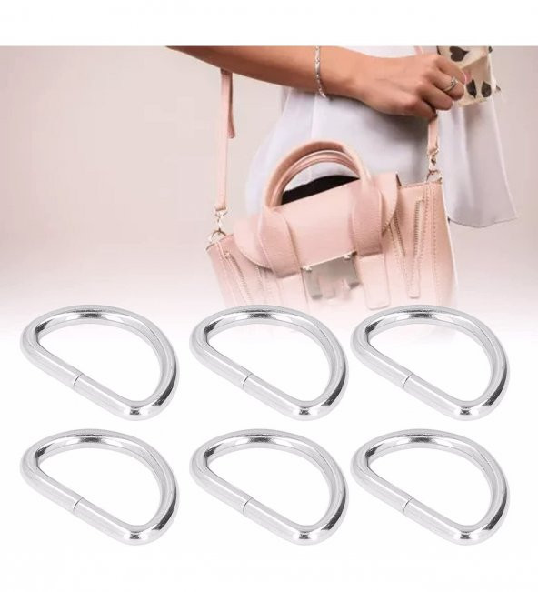 1 Adet Metal D Halka 38mm Genişlik Çanta Yapımı İçin - 2