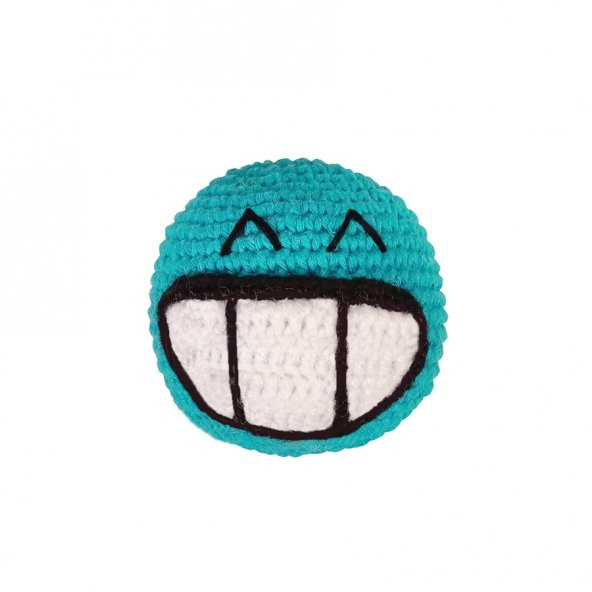 Markapet Kedi Oyuncağı Kahkaha Örgü Emoji 7-8 cm Mavi