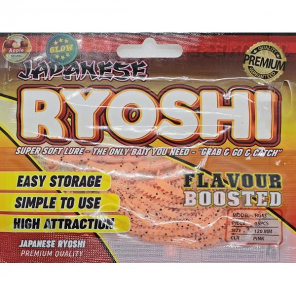 Japanese Ryoshi 12cm LRF Silikon Yem Elma Aromalı Yem Pink