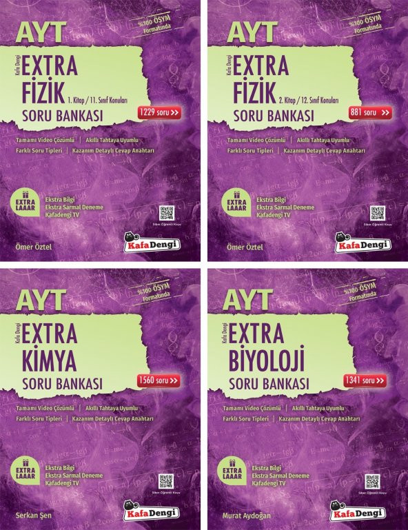 Kafadengi 2024 Ayt Fizik Kimya Biyoloji Extra Soru Bankası Seti 4 Kitap ürün görseli
