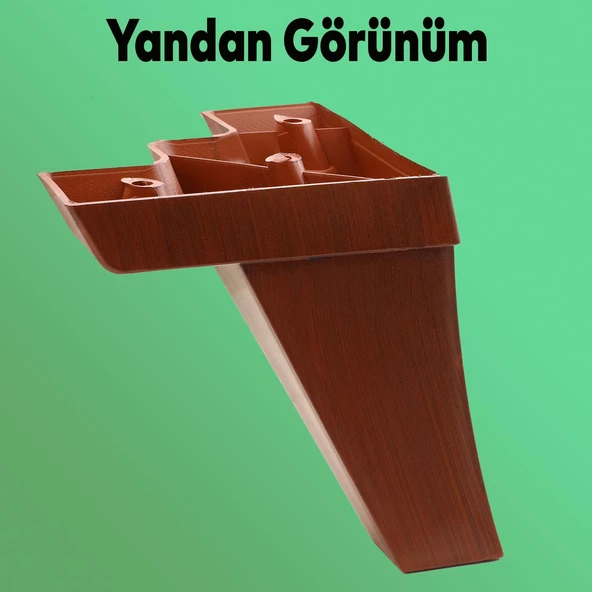 Venüs Lüks Mobilya Kanepe Sehpa Tv Ünitesi Koltuk Ayağı 14 Cm Kahverengi Ahşap Desenli Baza Ayakları - 4