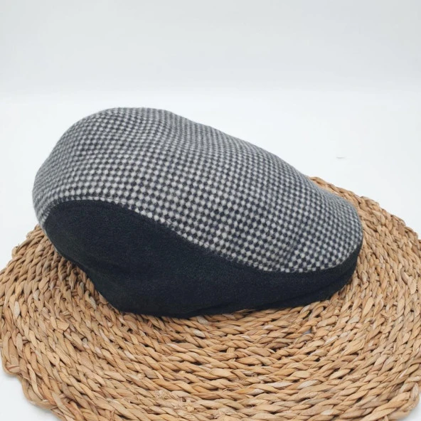 Siyah Beyaz Renk Klasik Erkek Kasket - 2