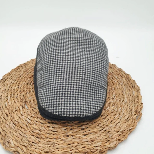 Siyah Beyaz Renk Klasik Erkek Kasket - 5