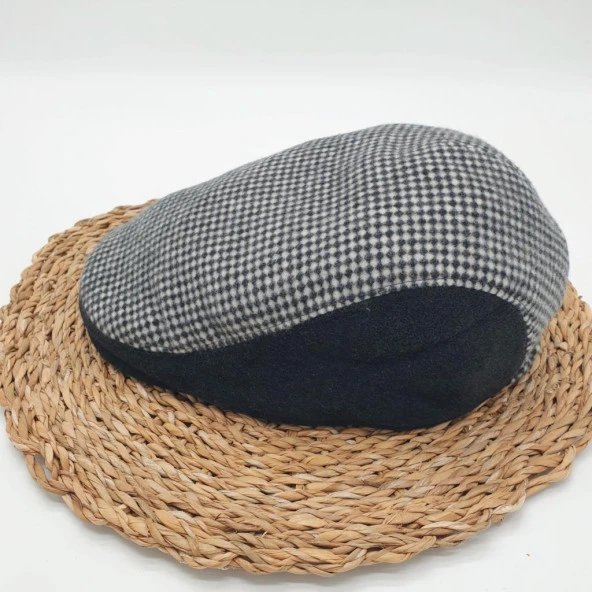 Siyah Beyaz Renk Klasik Erkek Kasket - 10