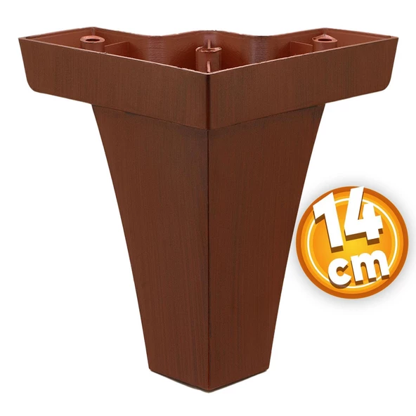 Venüs Lüks Mobilya Kanepe Sehpa Tv Ünitesi Koltuk Ayağı 14 Cm Kahverengi Ahşap Desenli Baza Ayakları