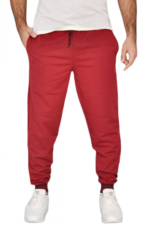 Bordo Manşetli Eşofman Altı - 3