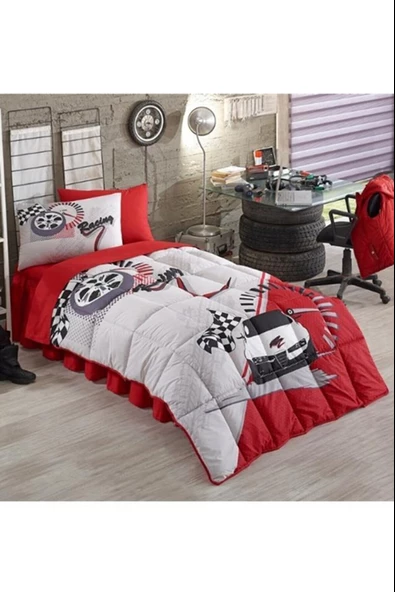 Kristal Ranforce Tek Kişilik Çocuk-Genç Uyku Seti-Race Kırmızı - 2