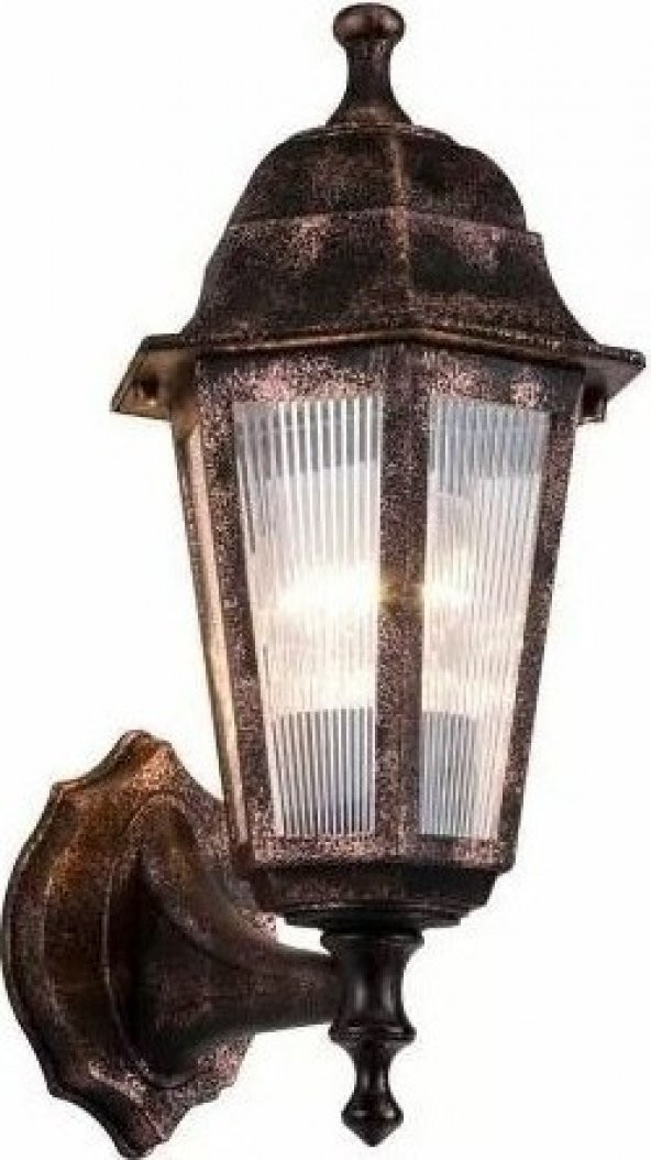 Altıgen Bahçe Aydınlatması Ters Aplik Optik Armatür Bakır - 2