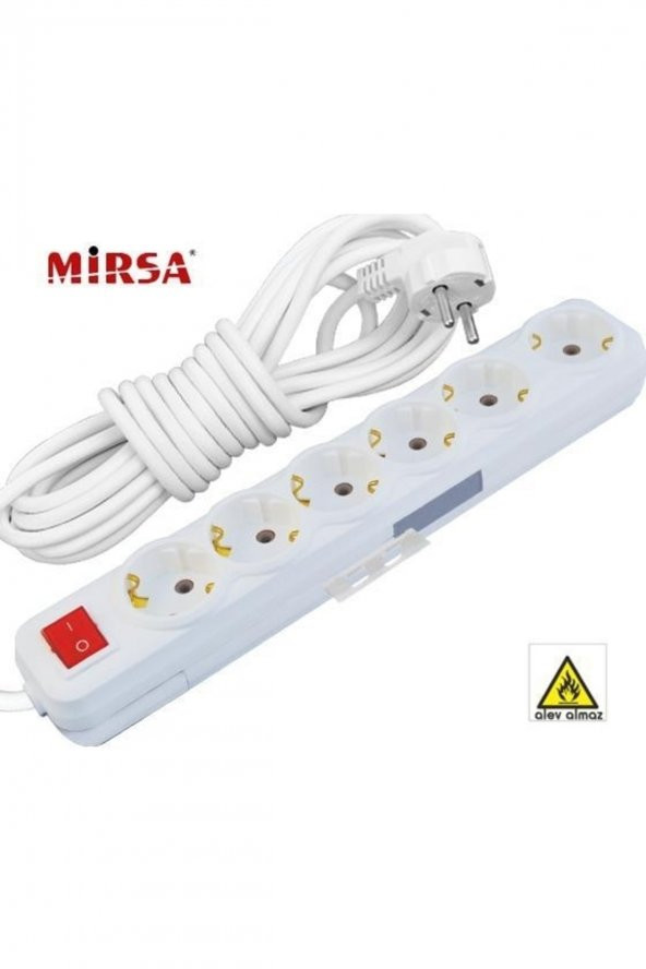 GRUP PRİZ ALTILI TOPRAKLI ANAHTARLI 5 METRE UZATMA KABLOSU ürün görseli 1