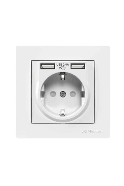 Mutlusan Rita 2.4 A 2 Usb'li Topraklı Priz - 2