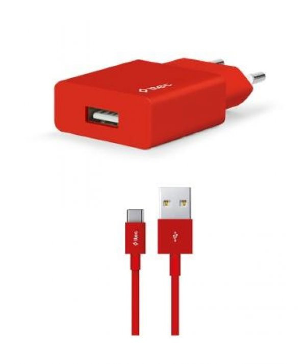 Ttec Smartcharger Seyahat Şarj Aleti 2.1A + Type-C Kablo Kırmızı - 2SCS20CK