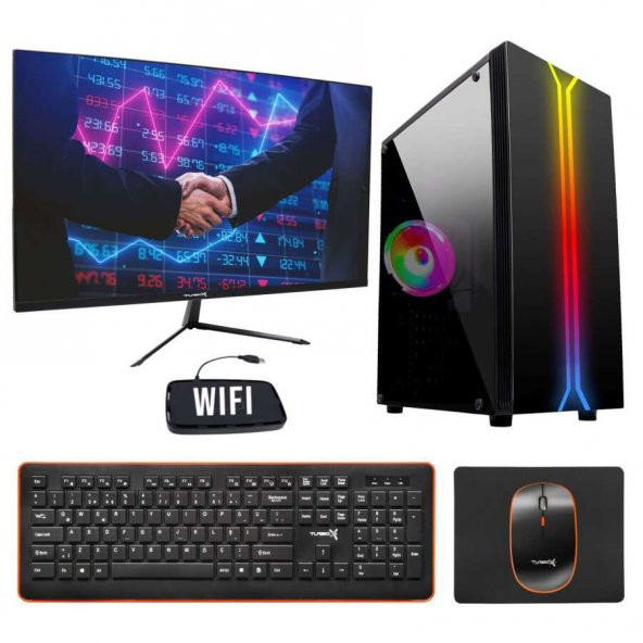 Turbox Tx2255 i5 11400F 8GB Ram 256GB SSD 2GB R5 230 23.6 inç Monitör Masaüstü Ev Ofis Bilgisayarı