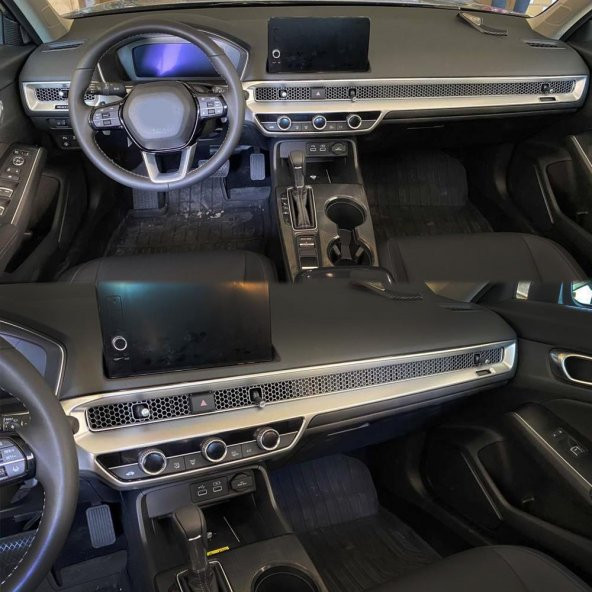 Honda Civic FE1 Göğüslük Kaplama 2 Parça Silver 2022 Sonrası