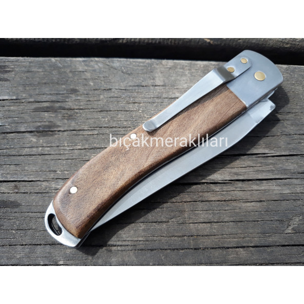 EL İŞÇİLİĞİ KİLİTLİ-KLİPSLİ ÇAKI 4116 ÇELİK 22CM AHŞAP SAP