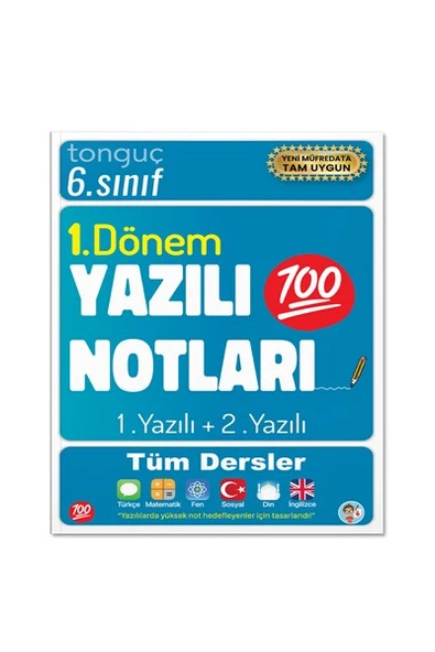 6. Sınıf Yazılı Notları 1. Dönem 1 ve 2. Yazılı Konu Özetli - Tonguç Yayınları - 2
