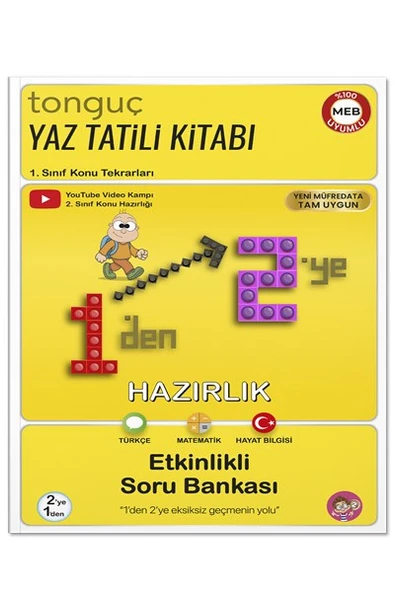 1den 2ye Hazırlık Kitabı - Tekrar Eğitimi ve Ön Hazırlık - Tonguç Yayınları